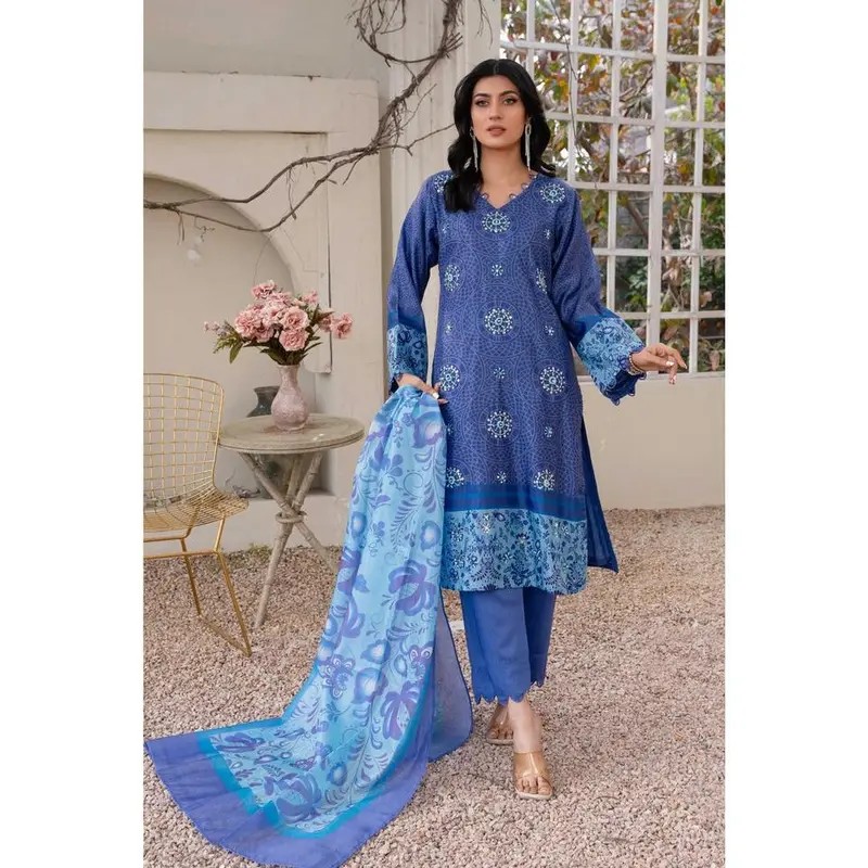 3pc Organza suit with organza scarf 0