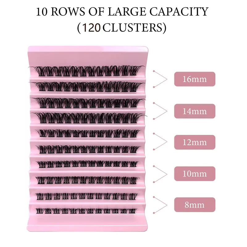 Lash Clusters, 120Pcs DIY lash Extenisons 8-16MM D Curl Fluffy Individual Natural Wispy Lashes Reusable Eyelash Extension at Home (Fluffy) 1