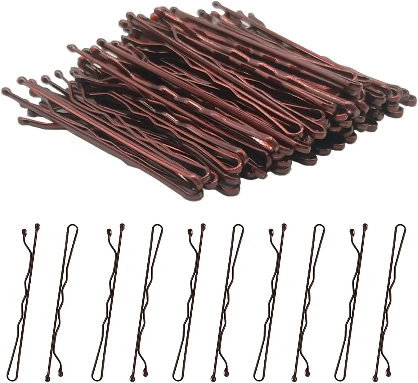 Hair Pins 60 Pcs, Bobby Pins for Women, Hair Grips for Thick, Thin, Wavy, Curly, Long, Short Hair, Hair Clips for Styling Sectioning, Wearing, Casual, Party, Travel, & Weddings (Brown)