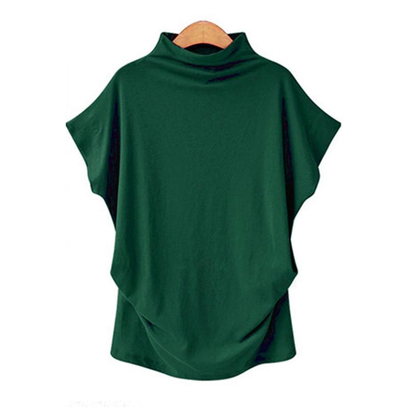 Product Introduction of 5XL Women Summer T-Shirt Short Batwing Sleeve Loose Solid Gray Turtleneck Tee Shirt 2025 New T-Shirts Femme Tees Tops 24
