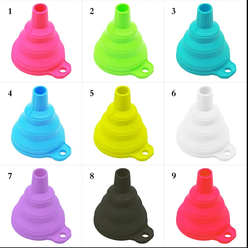 mini Foldable Funnel Silicone Collapsible Portable Funnels for Fuel Hopper Beer Oil Kitchen Accessories Tools Items 2