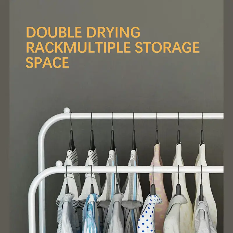 Heavy Duty Double Clothes Rail Hanging Rack Garment Display Stand Storage Shelf 5