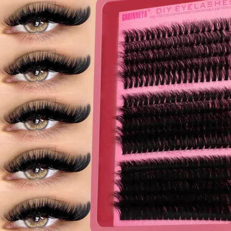 280/ 300 Cluster C Curl Individual Lash Clusters Fluffy Cluster Lashes Volume Mixed Tray Faux Mink Lashes Eyelash Extension Makeup Lightweight Cosmetic 0