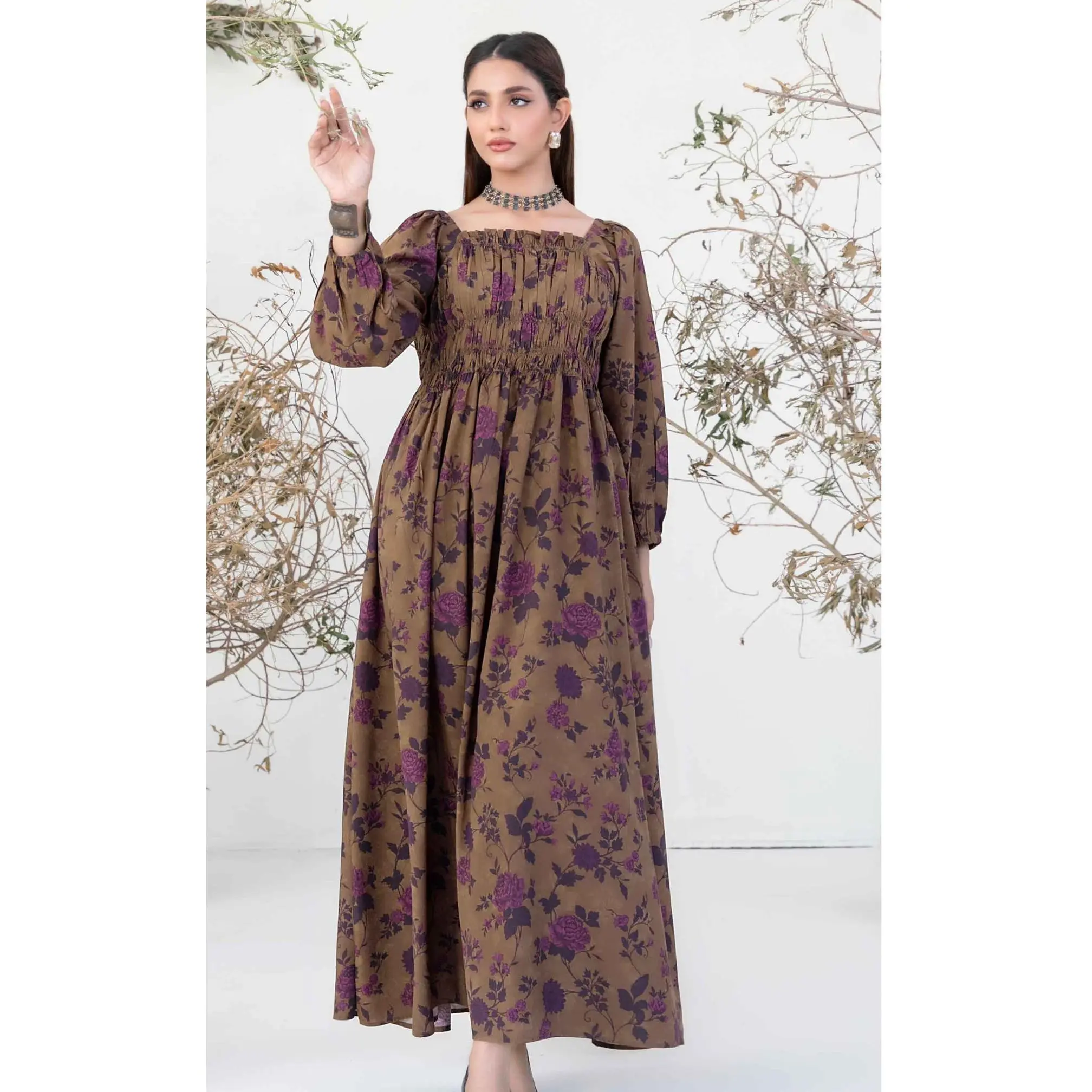 Tawakkal Long Maxi  Cambric Stitched collection 01