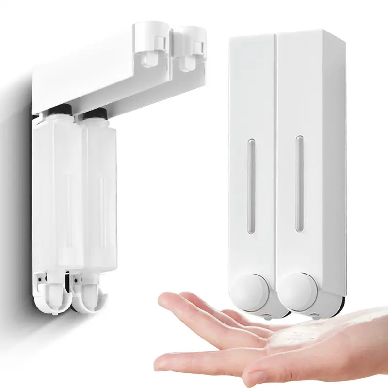 420ML Wall Soap Dispenser Set – 2PCS Bathroom Dispensers for Hand Wash, Shampoo & Shower Gel 0