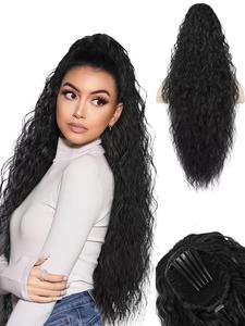 30 Inch Long Curly Ponytail Extension, Synthetic Hair Extensions for Women, Gorgeous Fluffy Hair Piece, Synthetic Hairpiece for Daily & Party Use, Hairextensions