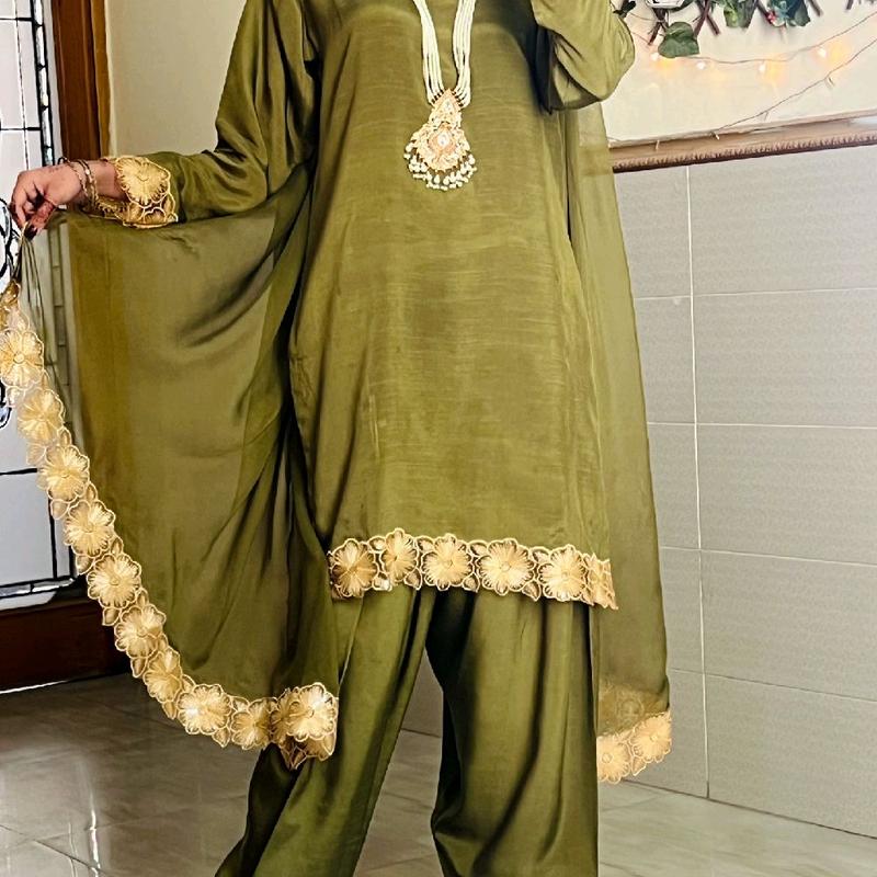 KHAKI FARSHI SHALWAR SUITS 5