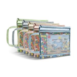 Mesh Zipper Bag, 5/10pcs Colorful Puzzle Piece Storage Bag, Toy Storage Bag, Cosmetic Organization Bag, Storage Tote, School Office Supplies