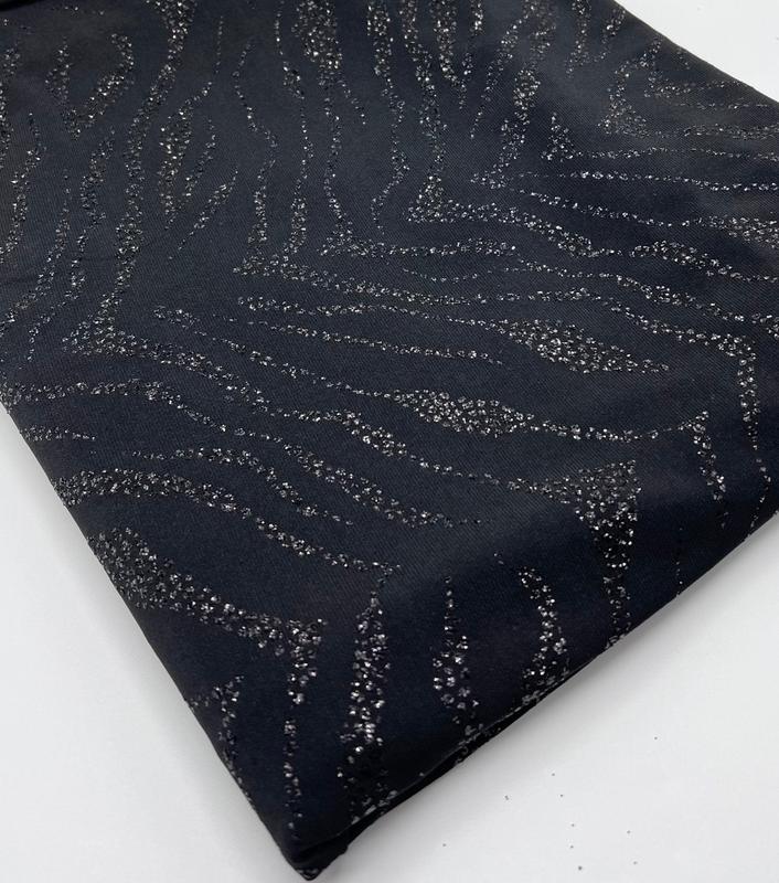 Black Animal Glitter ITY Fabric 6
