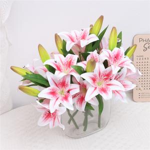 10pcs Realistic Artificial Lily Flowers for Home Hotel Wedding Flower Arrangement(without vase)