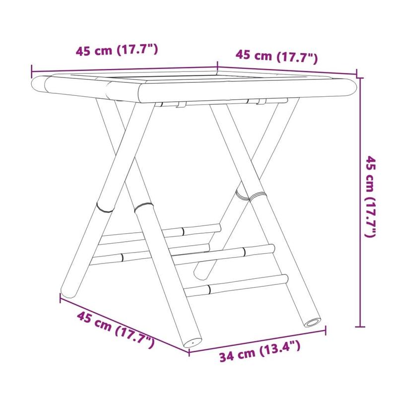 Product Introduction of Portable Folding Bamboo Garden Table, 45x45x45 cm, Space-Saving Outdoor Furniture 11