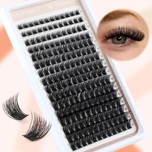 Natural Curling Eyelash Extensions Set, 1 Set Natural Looking False Eyelash Products, Eye Makeup Enhancement False Eyelashes, Eye Makeup Accessories, for Women Daily, Dating, Winter Gifts, DIY Eyelash Extensions