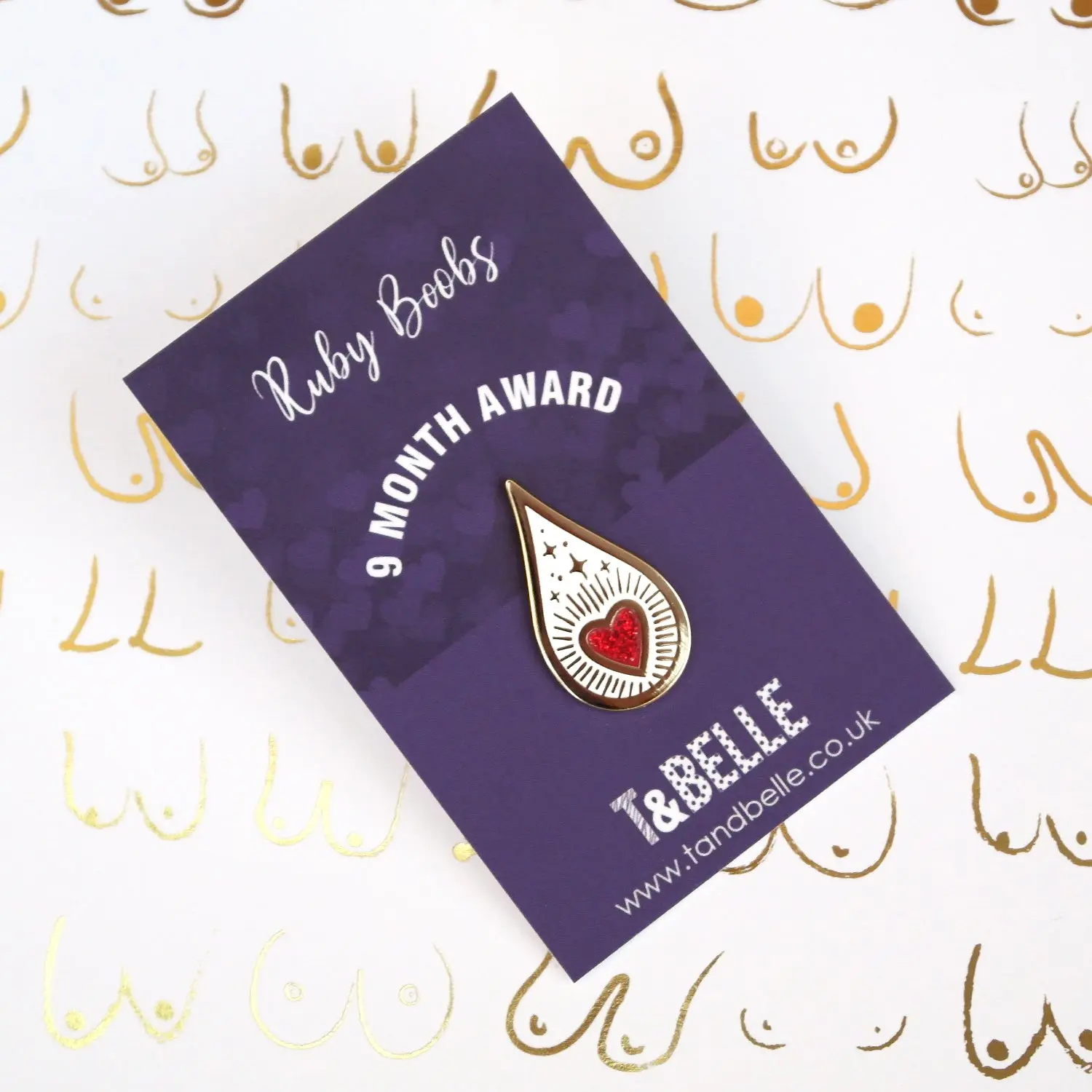 Drops of Magic Ruby 9 Month Breastfeeding Expressing Milestone Award Enamel Pin