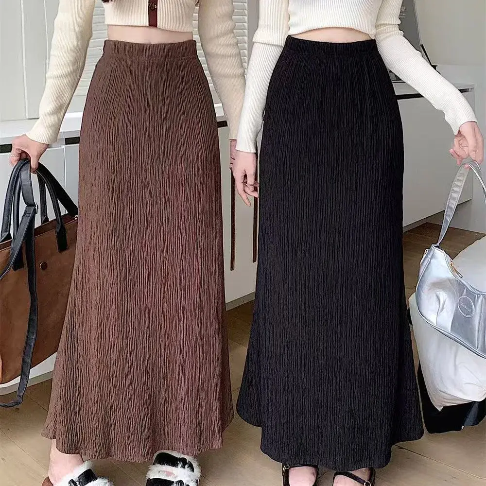 High-Waisted Idle Style A- Line Fish Tail Skirt For Women Casual Slimming Long Dress New Arrival Autumn 2024 Wholesale