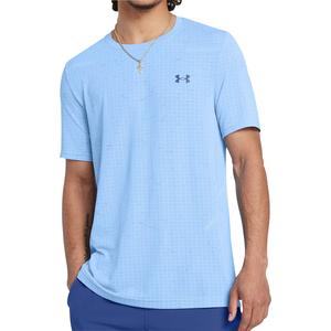 Under Armour Seamless Grid Short Sleeve Mens Training Top - Blue
