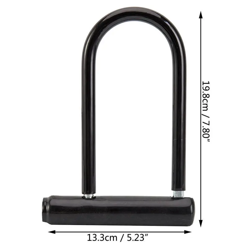 U Shaped Bike Lock With Two Keys Heavy Duty Cable With Bracket Bicycle D Lock 6