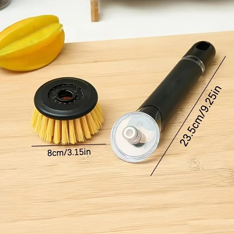Ergonomic Dishwashing Brush with Built-In Soap Dispenser – Extended Green Handle, Replaceable Head for Easy Cleaning of Pots, Pans & Sinks – Essential Kitchen Tool 6