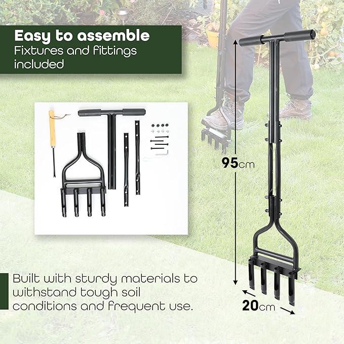 Product Introduction of Lawn Aerator Tool, Aerator Lawn Coring Tool With Clean Tool, Manual Plug Aeration Tools With 4 Hollow Slots For Compacted Soil & Lawn Garden Care 1