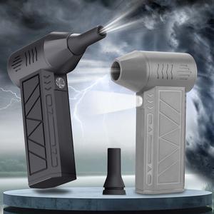 Portable Handheld Fan, USB Rechargeable High-Speed Fan with LED Lighting, Multifunctional Fan for Dust Removal, Snow Blowing, Hair Blowing, Multifunctional Cooling Fan