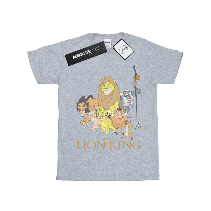 Disney Girls The Lion King Group Cotton T-Shirt - Sports Grey 1