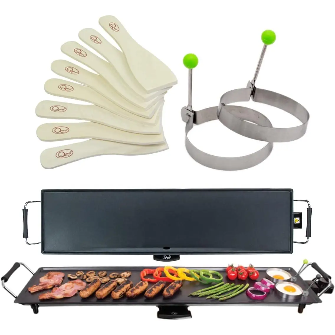 Quest 35790 XXL Teppanyaki Grill/Non-Stick/Adjustable Thermostat/Accessories Included/Ideal for Dinner Parties