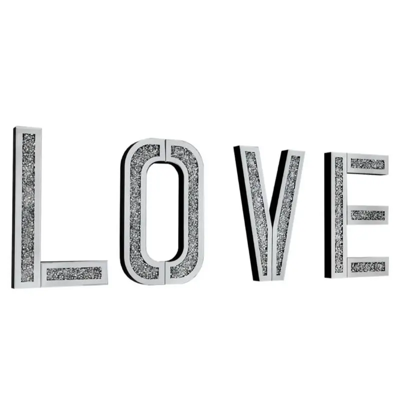 Crushed Diamond LOVE Letters – Luxury Mirrored Home Decor | Gift Idea | 30x50cm Freestanding Display 0