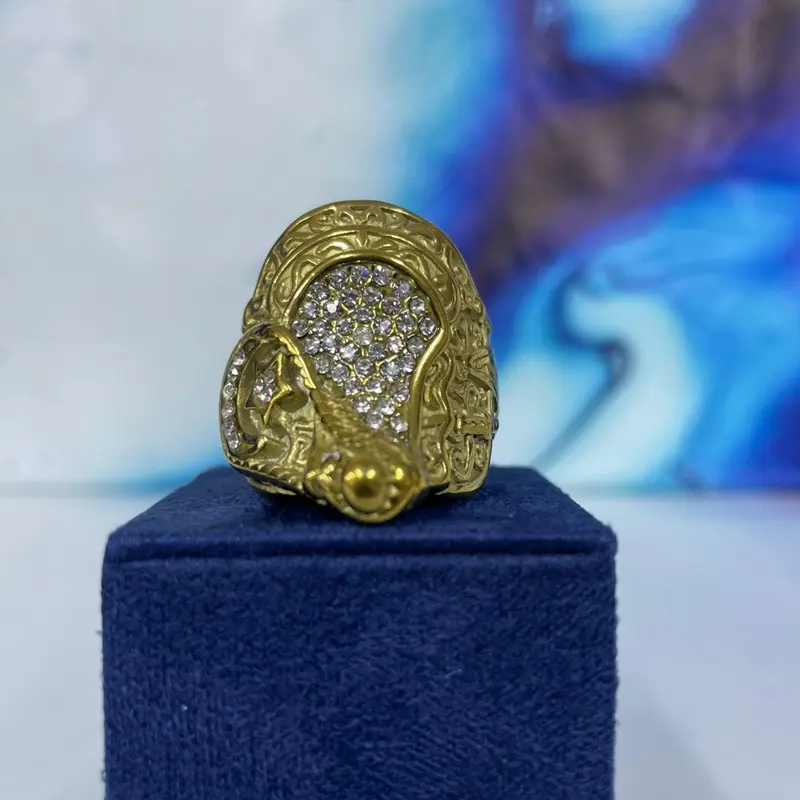 Premium Quality XXL Saddle Ring Iced out Stainless steel Gold Plated Bling Saddle Ring 3