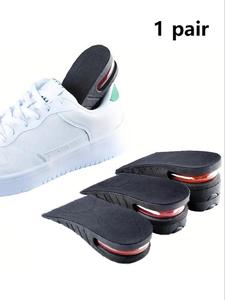 Black Invisible Height Increasing Insoles, for Women's Shoes, Height Increase Insole, Air Cushion Half-cushion Shock-absorbing Heightening Lightweight Insoles, Invisible Heightening Pad, Removable Breathable Heightening Insoles, Cushioned Insoles