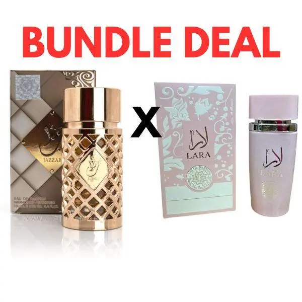 **2 PACK BUNDLE* Jazzab Gold Hers 100ml EDP by Ard Al Zaafaran - FRESH & Floral with Citrus, Roses and Cedar. Spicy & Floral with Oud, Grapefruit, Flowers & LARA PINK 100ML EDP PERFECT GIFT 4