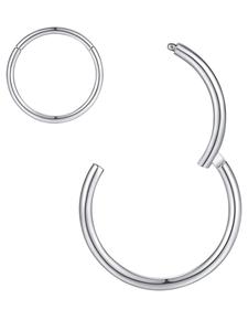 Stainless Steel Hinged Nose Ring, Casual Simple Nose Ring for Women & Men, Nose Piercing Jewelry for Party, Daily Clothing Decor, Trendy All-match & Exquisite Jewelry for Birthday Gift
