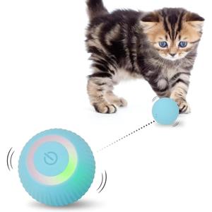 Interactive Cat Toy Ball, 1 Box USB Rechargeable Automatic Cat Toy with LED Lights, Indoor Activity Rolling Toy, Fun Gift for Cats, Valentine's Day Gift