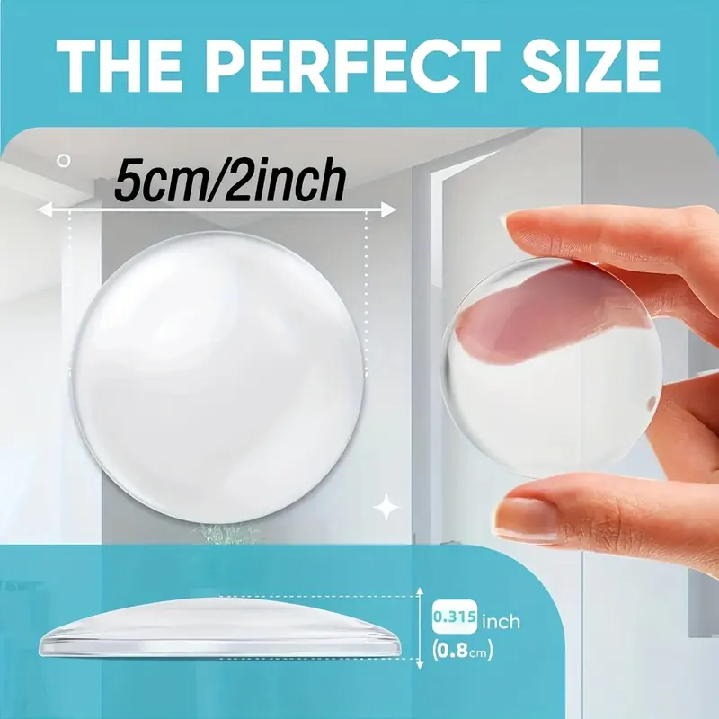Clear 6pcs Shock-Absorbing Door Stop Wall Protectors - Noise-Reducing, Easy Install, Reusable for Home & Office 1