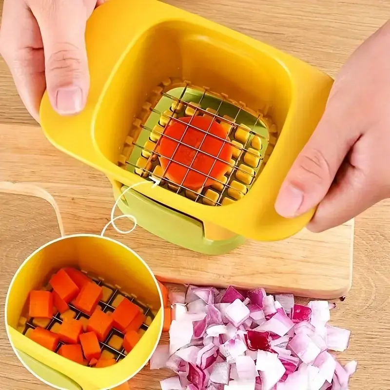 Multi functional manual vegetable chopper and fruit slicer - suitable for onions, potatoes, French fries, etc. - essential kitchen tools 0