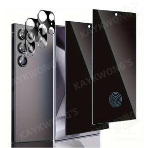 KAYKWONG'S 2 in 1 Privacy Screen Protector & Lens Protector, 1 Set Tempered Glass Screen Protector & Lens Protector, Phone Accessories for Samsung Galaxy S21/22/23/24/25 Ultra, Cover