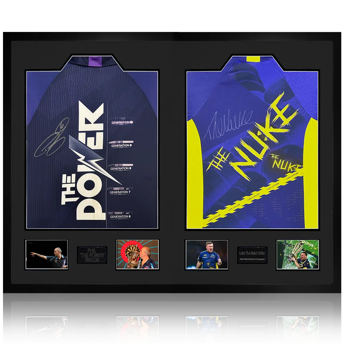 Luke Littler & Phil Taylor Signed Shirt Ultra Premium Frame