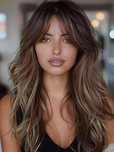 24 Inch Long Layered Cut Wigs for Women, Gorgeous Fluffy Soft Synthetic Curly Wigs, Synthetic Full Machine Wigs for Party, Daily Use, Synthetic Material Wig