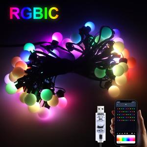 RGBIC Color Changing LED String Light, USB Powered 5V APP Control LED String Light, Decorative Light for Home Party & Festival