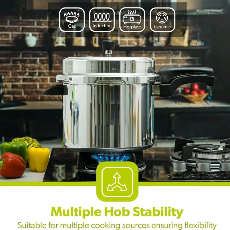 Grand Aluminium Pressure Cooker - 3L/5L/7.5L/10L /12L Rust Resistant Induction Compatible Cookware Efficient Cooking for Your Kitchen Needs 4