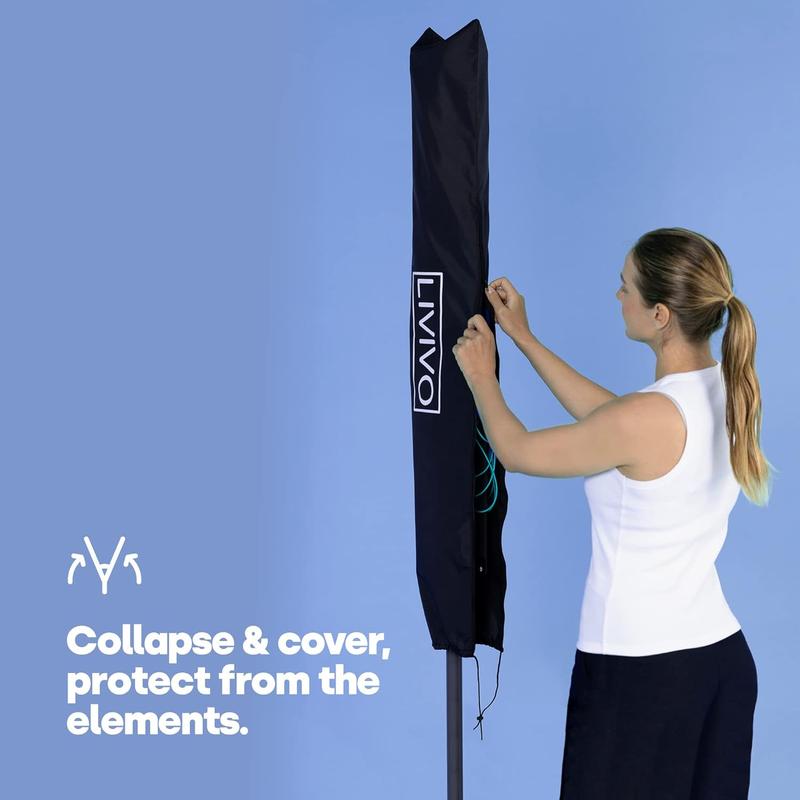 Outdoor Garden 4 Arm 45m folding Rotary Washing Line Clothes Airer Dryer with Free Ground Spike and Cover (Charcoal) 7