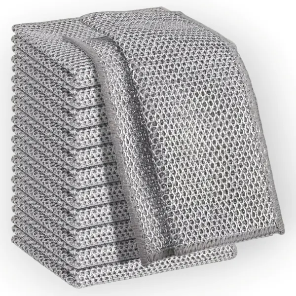 Multifunctional Non-Scratch Wire Dishcloth Wire Dishwashing Rag Wet Dry Clean Cleaning Silver Grey