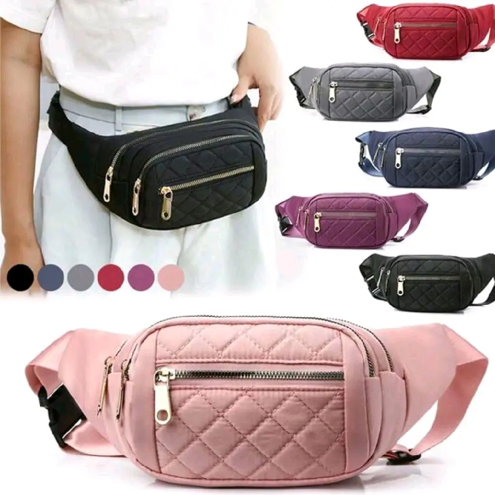 Fashionable Plaid Oxford Waist Bag for Women - Waterproof Belt Bag Designer Crossbody Chest Bag Fanny Pack Hip Purse