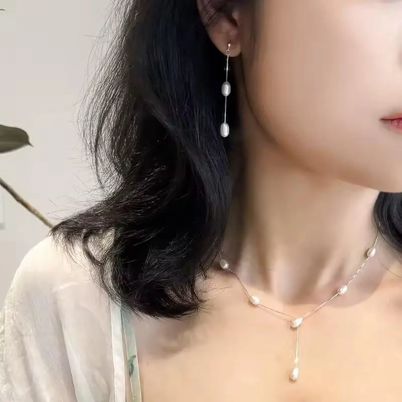 Saskia White Ivory Real Pearl Drop Ball Gift Earrings For Women