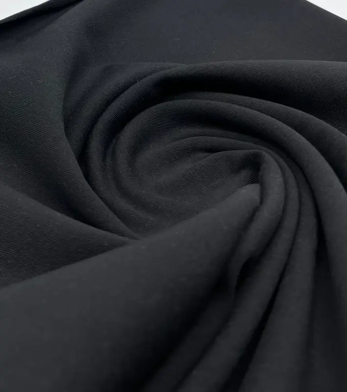 Black Cotton Stretch Jersey 240 GSM 92/8 Lycra 4 Way Stretch 1