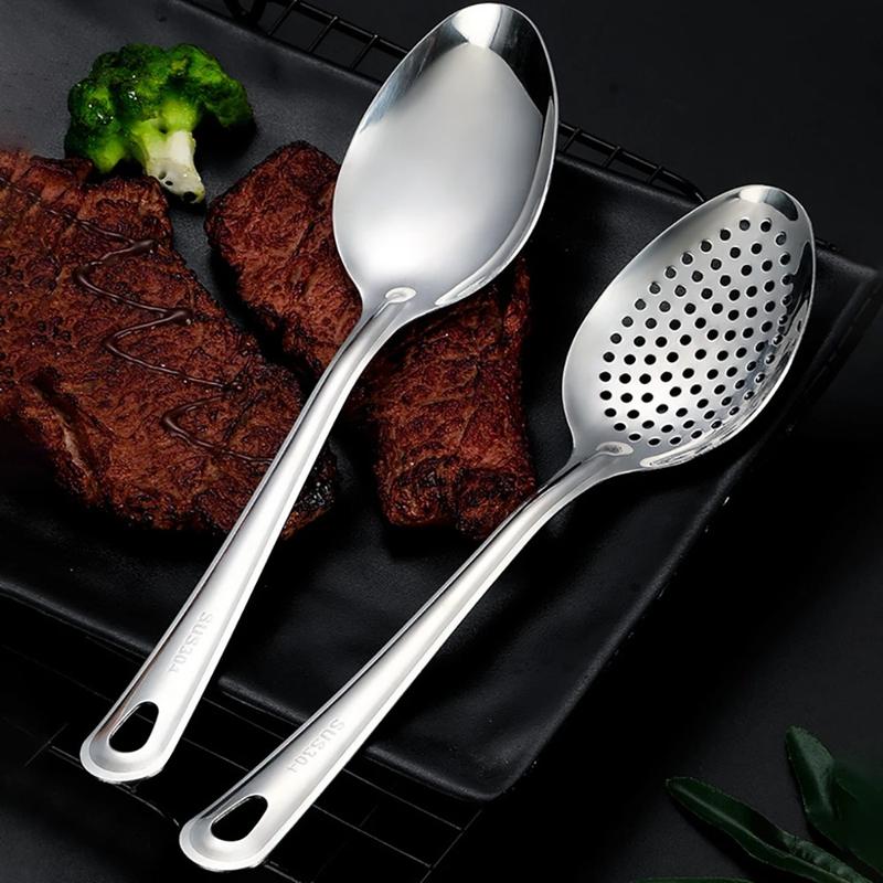 304 Stainless Steel Strainer Spoon Colander Ladle Filter Strainer Food Skimmer Useful Things For Kitchen Gadgets Kitchenware 2