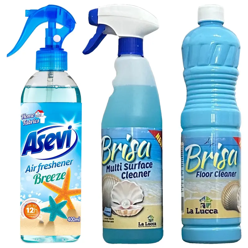 Brisa Bundle | Asevi Home Room Air & Fabric Freshener | La Lucca Floor Cleaner & Multi Surface Spray 0
