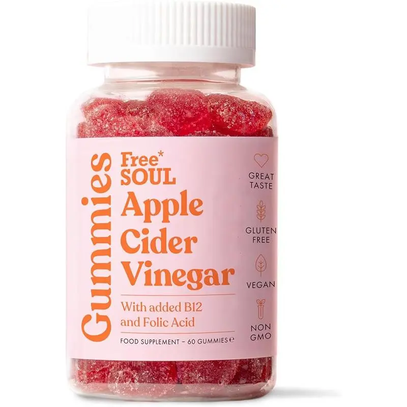 Free Soul Apple Cider Vinegar Gummies with The Mother 1000mg, 60 Vegan Capsules