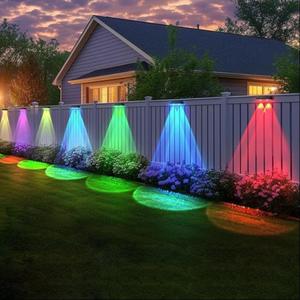 Solar Fence Light, Outdoor Solar Wall Light, IP65 Waterproof Solar Deck Light for Railing, Wall, Deck, Fence