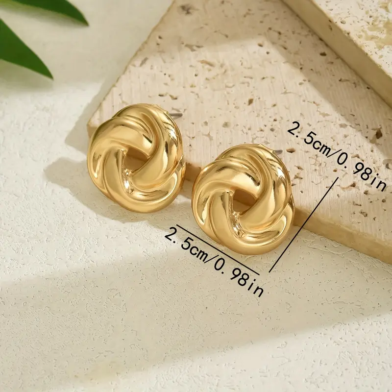 Fashionable and elegant sexy gold spiral hoop earrings for women - suitable for daily wear, gift giving, 3