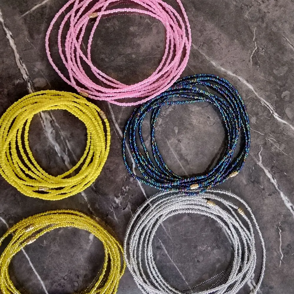 original sand waistbeads for women with hook. crafted  to beautify your waistlines in vibrant  colours. *one size fit all*