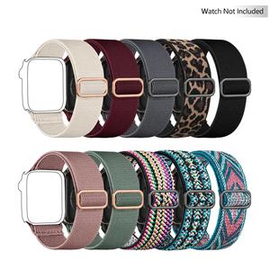 Stretchy Solo Loop Nylon Watch Band (Band Only), 10pcs Soft Elastic Braided Wristband for iWatch Series Ultra 9 8 7 6 5 4 3 2 1 SE, Compatible with Apple Watch, Smartwatch Strap, Wrist Strap Case, Multicolor Smart Watch Accessories